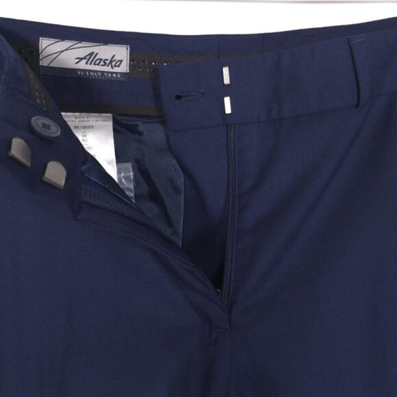 NWOT Alaska Airlines Luly Yang WOOL Blend Navy Trouser Pants 300001 Size 08 RG - Picture 8 of 13